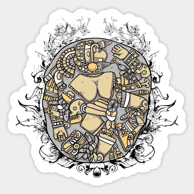 Central American Aztec Culture Warrior Azteca Symbol Sticker by XOZ